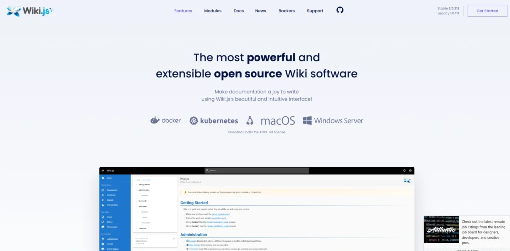 Free Knowledge Base Software-Wiki.js